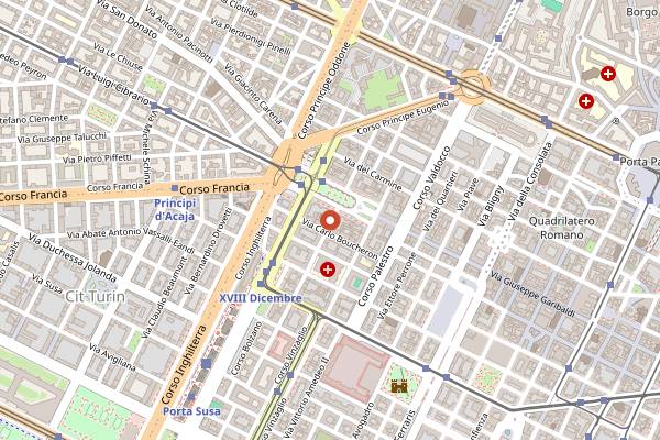 Map showing Walle's Burger in Turin