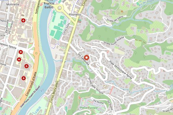 Map showing Andrea Larossa in Turin