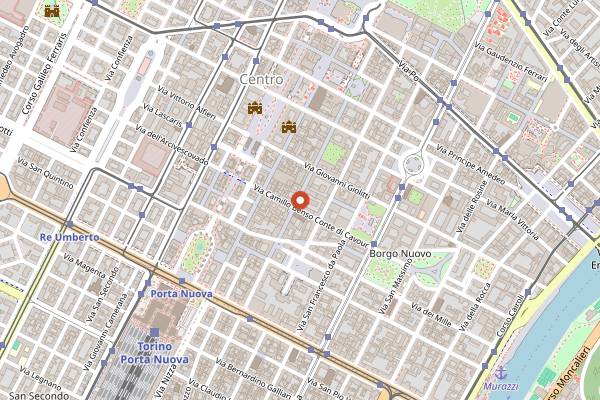 Map showing Carignano in Turin