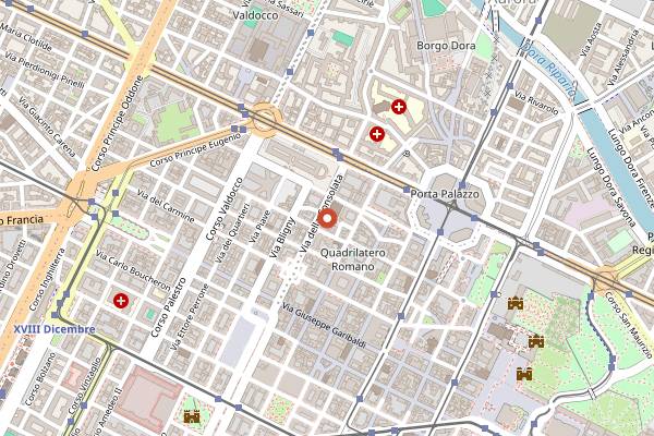 Map showing Smile Tree in Turin