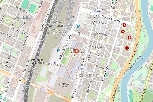 Map showing Eataly Torino Lingotto in Turin