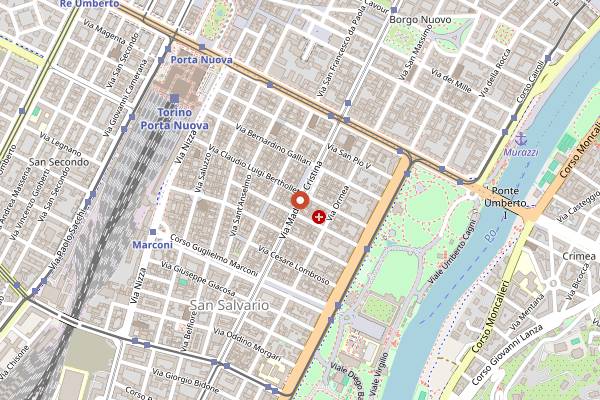 Map showing Mercato di San Salvario in Turin
