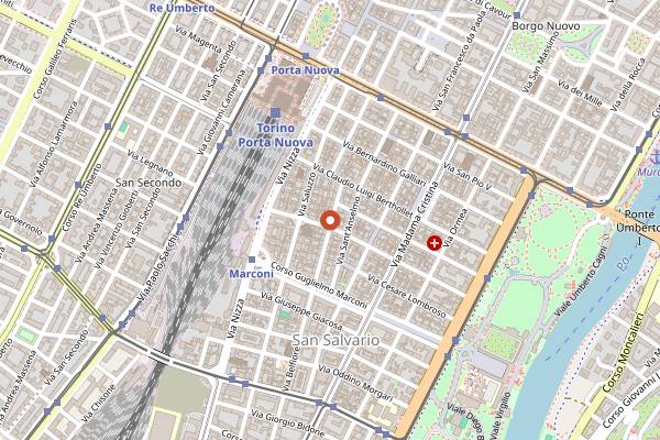 Map showing Affini in Turin