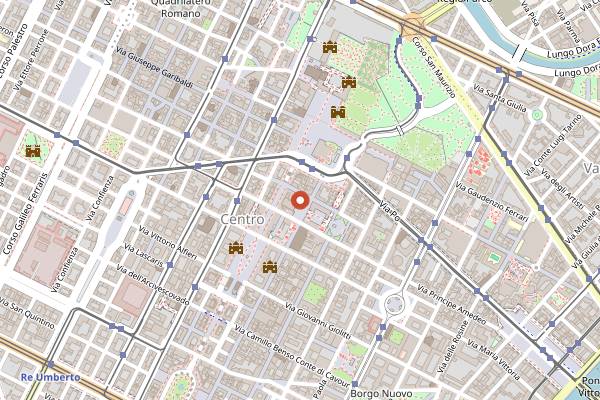 Map showing Bar Cavour at Del Cambio in Turin