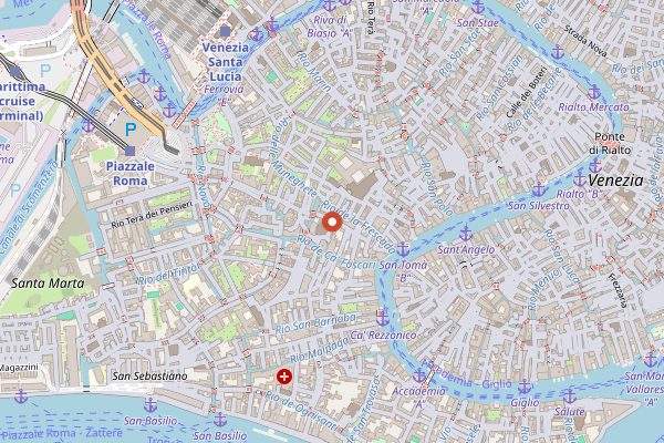 Map showing Pasticceria Tonolo in Venice