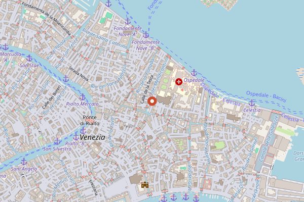 Map showing Rosa Salva Zanipolo in Venice