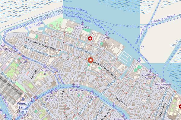 Map showing A La Vecia Papussa in Venice