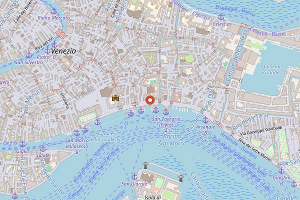Map showing LPV Bar (Londra Palace) in Venice