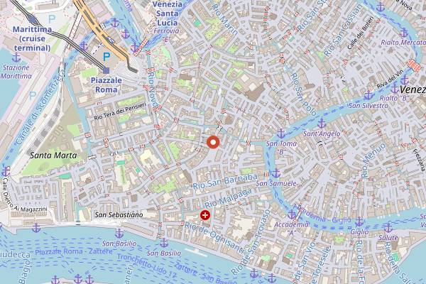 Map showing Skilla Bar in Venice