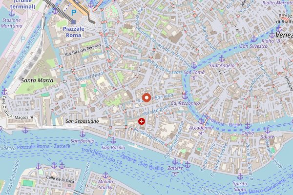 Map showing Venice Jazz Club in Venice