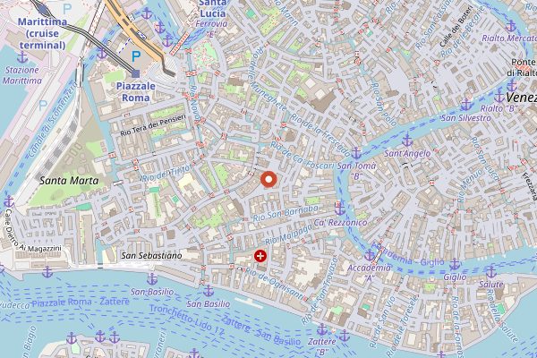 Map showing Majer Campo Santa Margherita in Venice