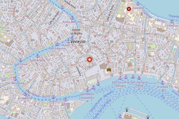 Map showing Pasticceria Rosa Salva in Venice