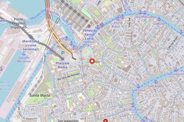 Map showing Bacareto Da Lele in Venice