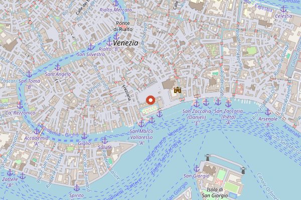 Map showing Caffe Florian in Venice