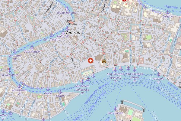 Map showing Grancaffe Quadri in Venice