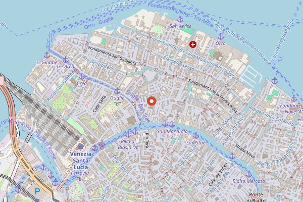 Map showing Pasticceria Dal Mas in Venice