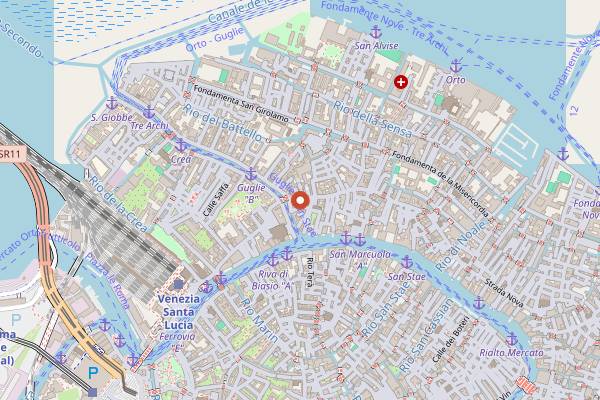 Map showing Cicchetteria Venexiana da Luca e Fred in Venice