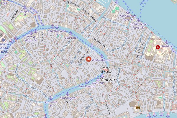 Map showing Cantina Do Spade in Venice