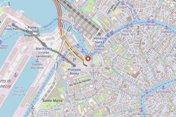 Map showing Osteria Trefanti in Venice