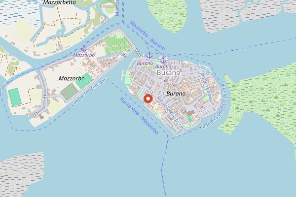 Map showing Trattoria al Gatto Nero in Venice