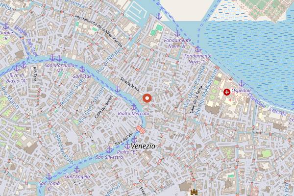Map showing Trattoria da Rino in Venice