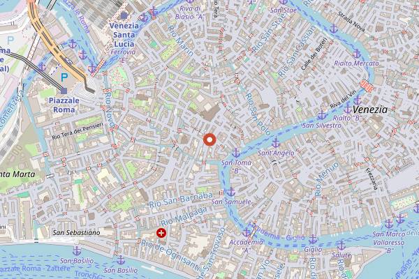 Map showing Trattoria Dona Onesta in Venice