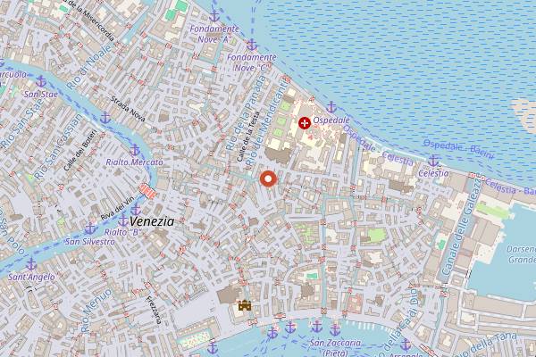 Map showing Ai pie del ponte in Venice