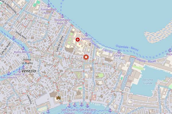 Map showing Gibran in Venice