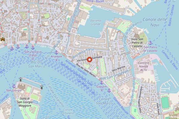 Map showing Nevodi in Venice