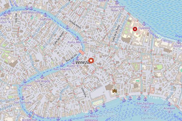 Map showing Ristorante da Mario alla Fava in Venice