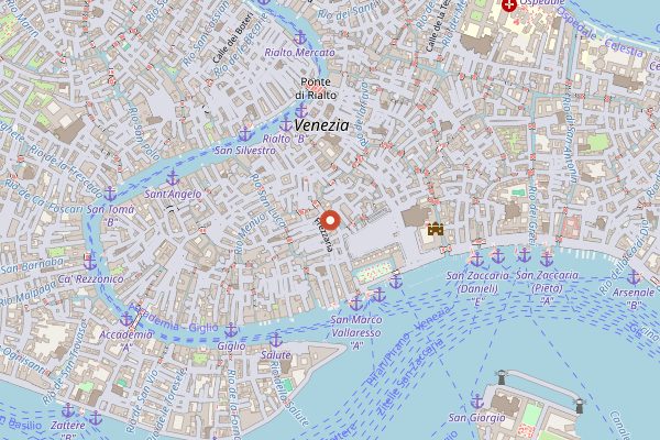 Map showing Vogalonga in Venice