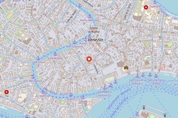 Map showing Ai Mercanti in Venice