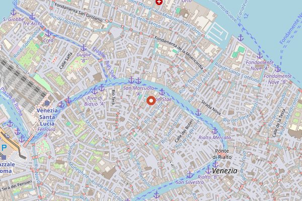Map showing Glam Enrico Bartolini in Venice