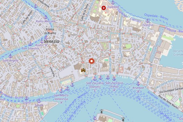 Map showing Il Ridotto in Venice