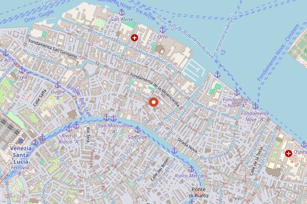 Map showing Il Santo Bevitore Pub in Venice