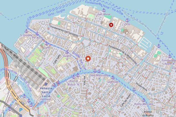Map showing Mercato Coperto di Cannaregio in Venice