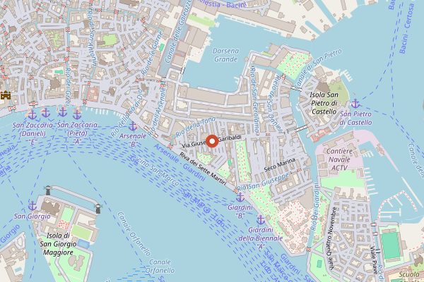 Map showing Mercato di Via Garibaldi in Venice