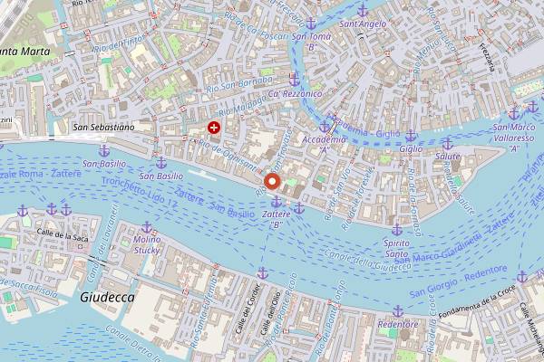 Map showing Cantinone già Schiavi in Venice