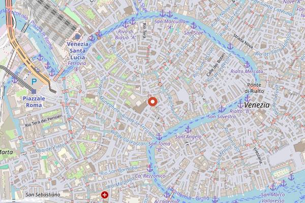 Map showing Il Mercante in Venice