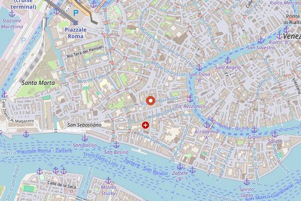 Map showing Venice Jazz Club in Venice