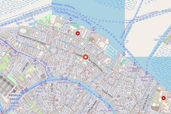 Map showing Ostaria da Rioba in Venice