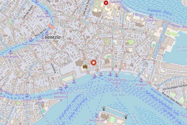 Map showing Ristorante Trovatore in Venice