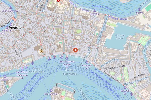 Map showing Taverna Scalinetto in Venice