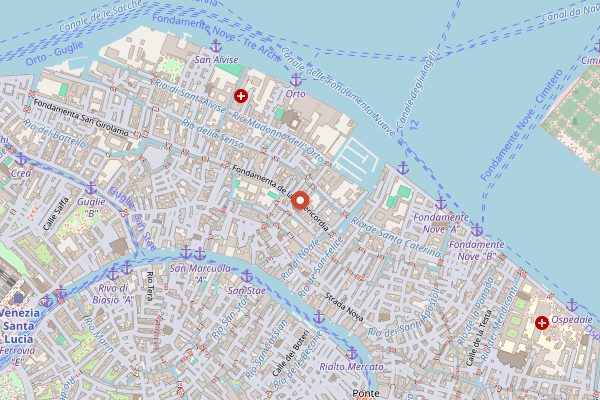 Map showing Vino Vero in Venice