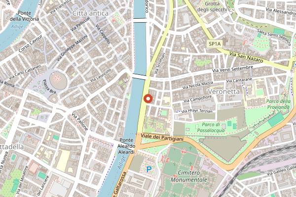 Map showing Bottega del Krapfen in Verona