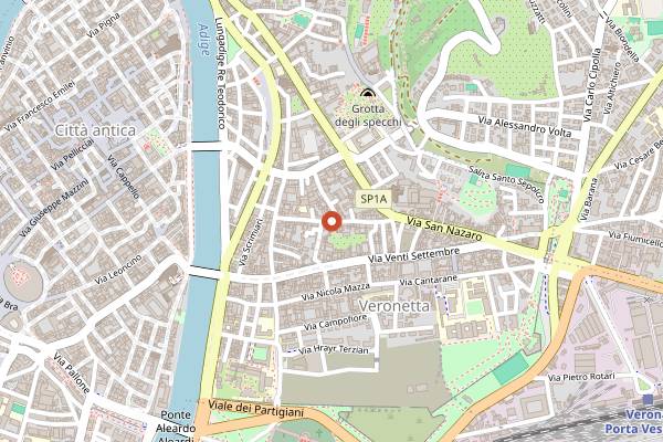 Map showing Panificio Pasticceria Mantovani in Verona