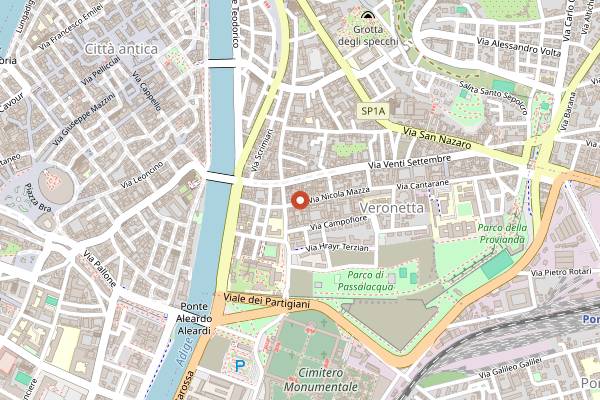 Map showing Bar Fuoricorso in Verona