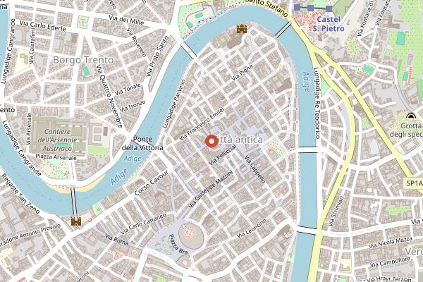 Map showing Caffe Borsari in Verona