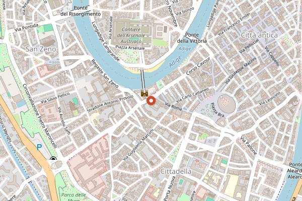 Map showing Il Cappello in Verona