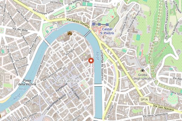Map showing Ostregheteria Sottoriva 23 in Verona